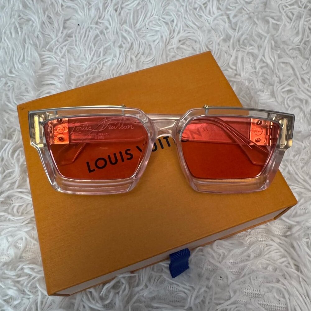 LOUIS VUITTON Acetate 1.1 Millionaires Sunglasses Transparent Pink Lenses